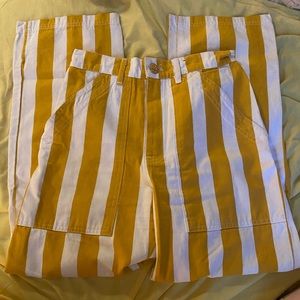 Big bud press yellow striped work pants